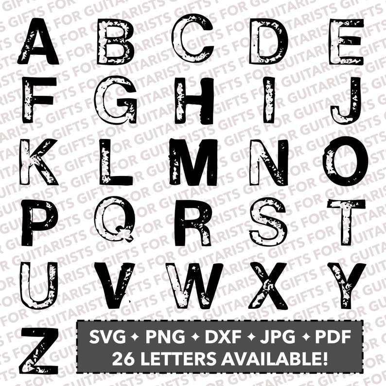 Distressed Faded Font SVG Distressed Font Grunge Font Distressed