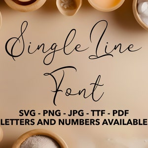 Single Fancy Line Font SVG, Line Letters, Line Numbers, Calligraphy ...