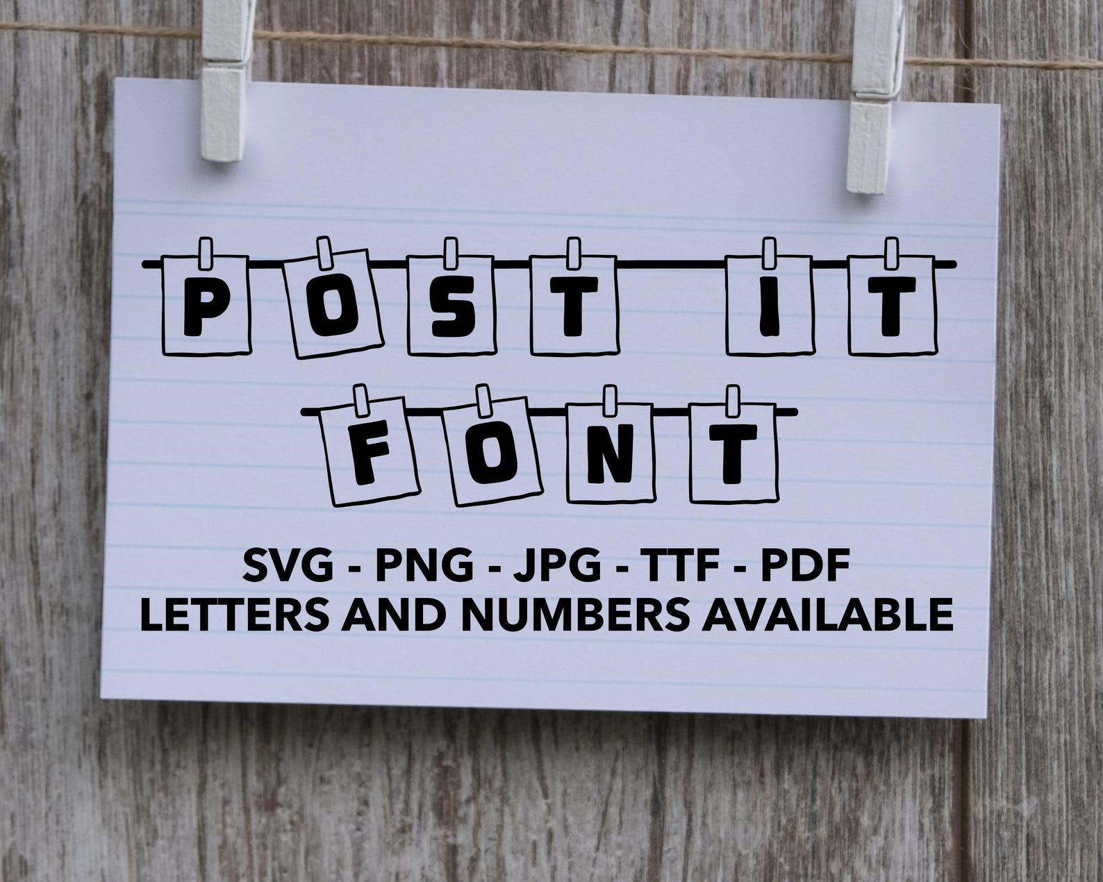 Post It Font SVG, Note Font TTF, Post It Note Letters SVG, Png, Jpg ...
