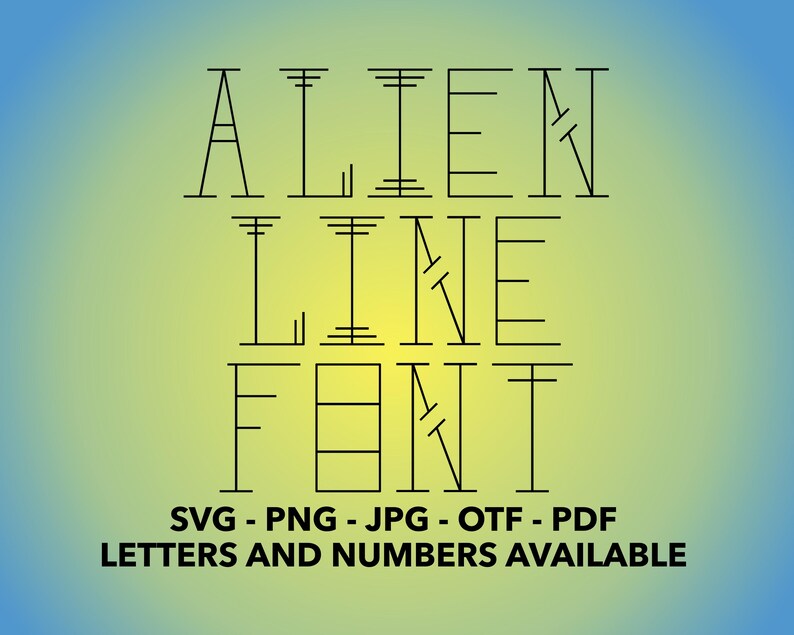Alien Line Font SVG, Line Letters, Line Numbers, Distressed Letters SVG ...