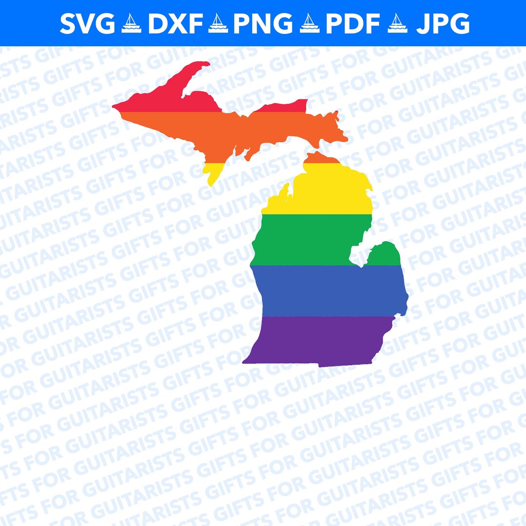 Michigan State SVG Rainbow Michigan Cut File Michigan Etsy