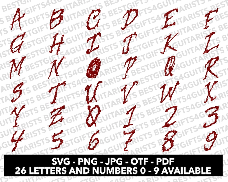 Horror Game Font SVG, Distressed Horror Font for Canva, Horror Font SVG ...