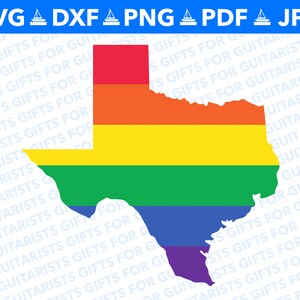 Texas State SVG Rainbow - Texas State Clip Art - Texas LGBTQ Cricut Cut File - Texas Pride SVG - Texas svg, dxf, pdf, png, jpg Silhouette