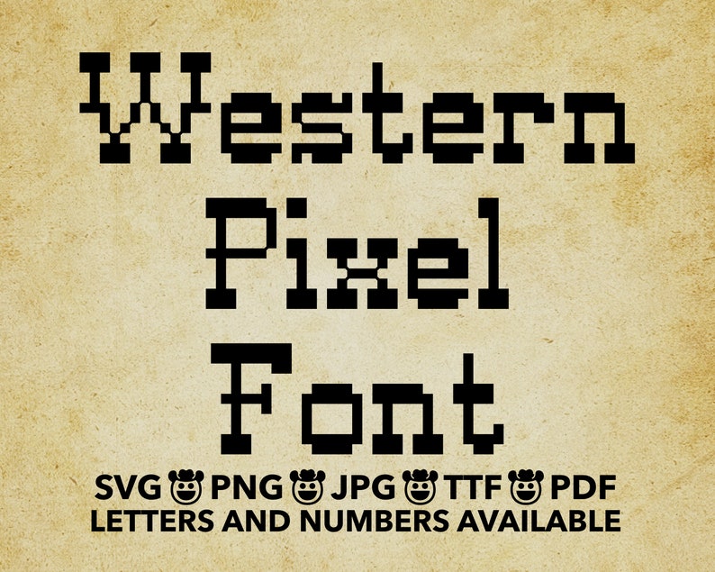 W In Pixel Western Pixel Font SVG, Western Pixel Font TTF, Western Pixel Letters ...