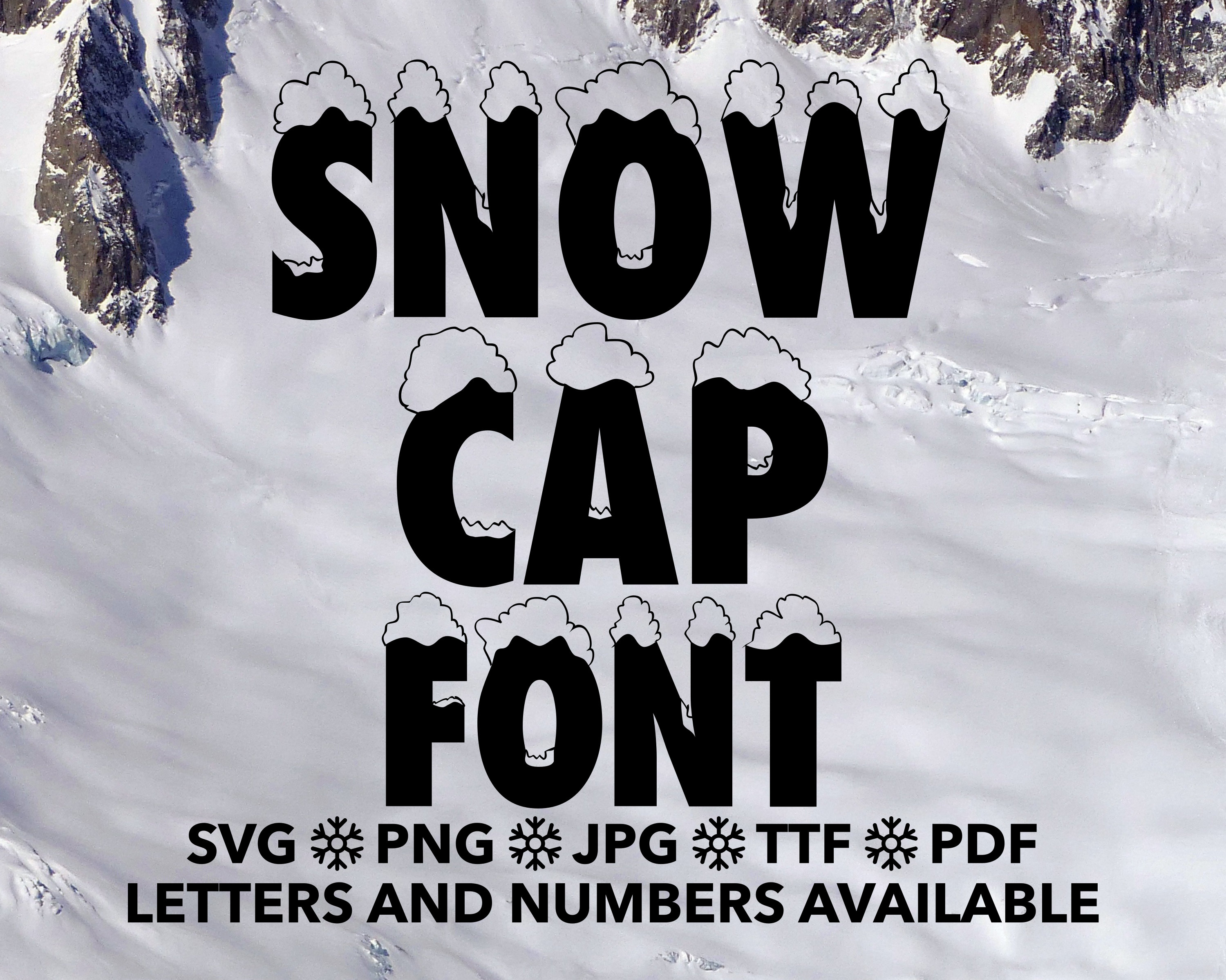 Snow Cap Font SVG, Snow Cap Font TTF, Icy Font, Icey Font, Ice Font Svg