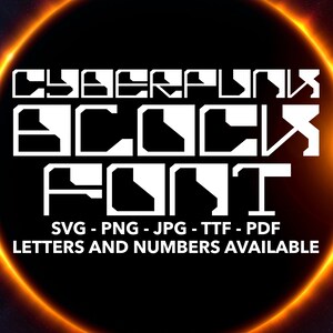 Cyberpunk Block Font SVG, Cyberpunk Font For Cricut, Cyberpunk Font SVG, PNG, jpg, ttf, pdf Cyberpunk Font For Canva, Block Font, Error Font