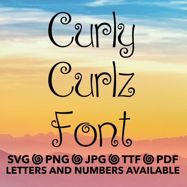 Curly Curlz Font SVG, Curly Font TTF, Curly Curlz Letters svg, png, jpg, ttf, pdf Curly Curlz Numbers, Curly Curlz Alphapack, Curly Curlz