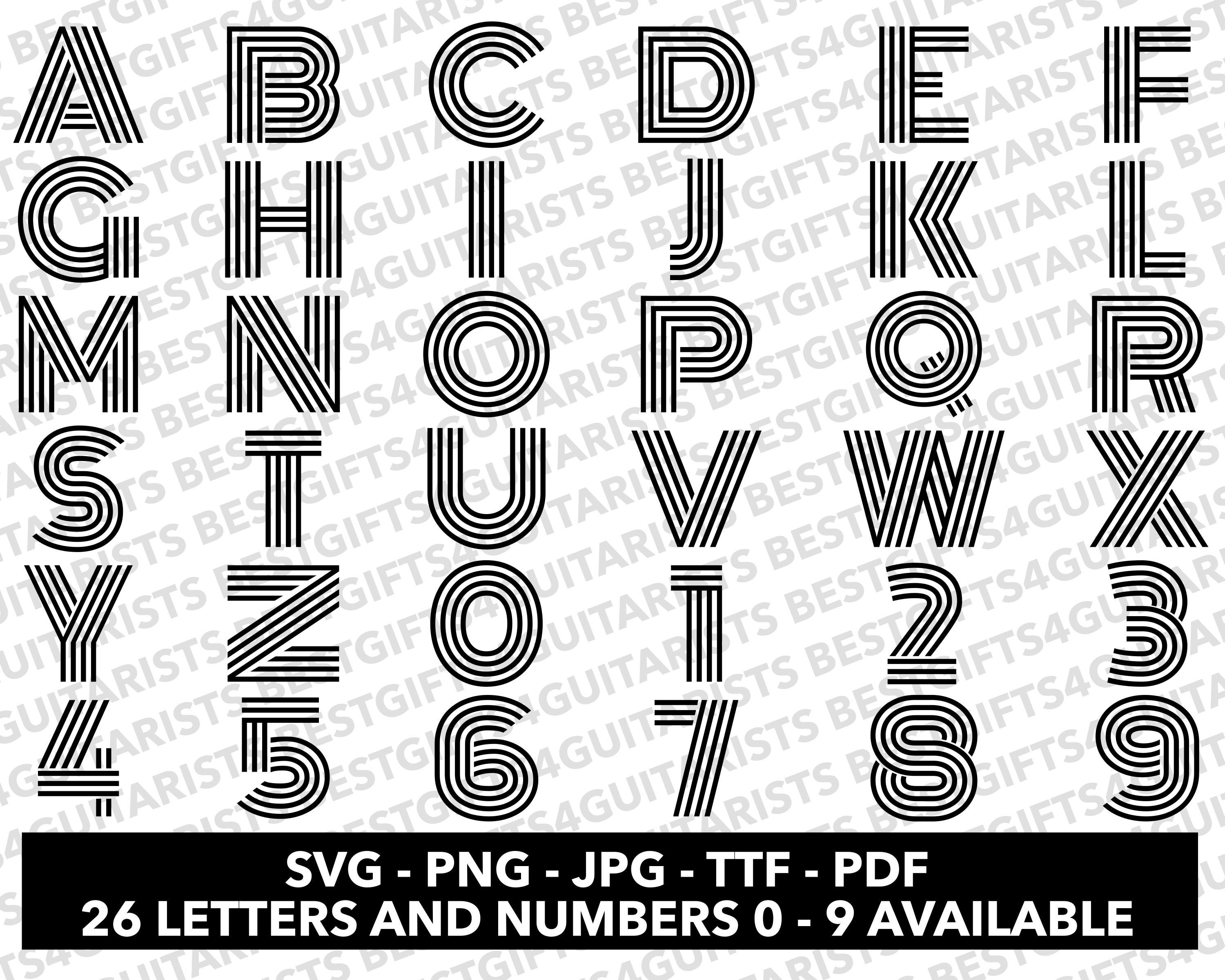 Round Line Font SVG, Line Letters, Line Numbers, Distressed Letters SVG ...