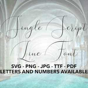 Single Fancy Line Font SVG, Line Letters, Line Numbers, Calligraphy ...