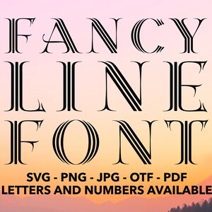 Fancy Line Font SVG, Line Font PNG, Line Font for Cricut, Line Font Svg ...