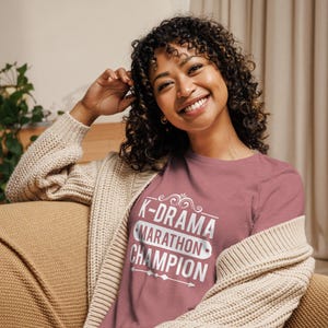 K-Drama Marathon Champion | Funny Kdrama Gift | Korean Drama Lover Shirt | Binge-Watching Tee