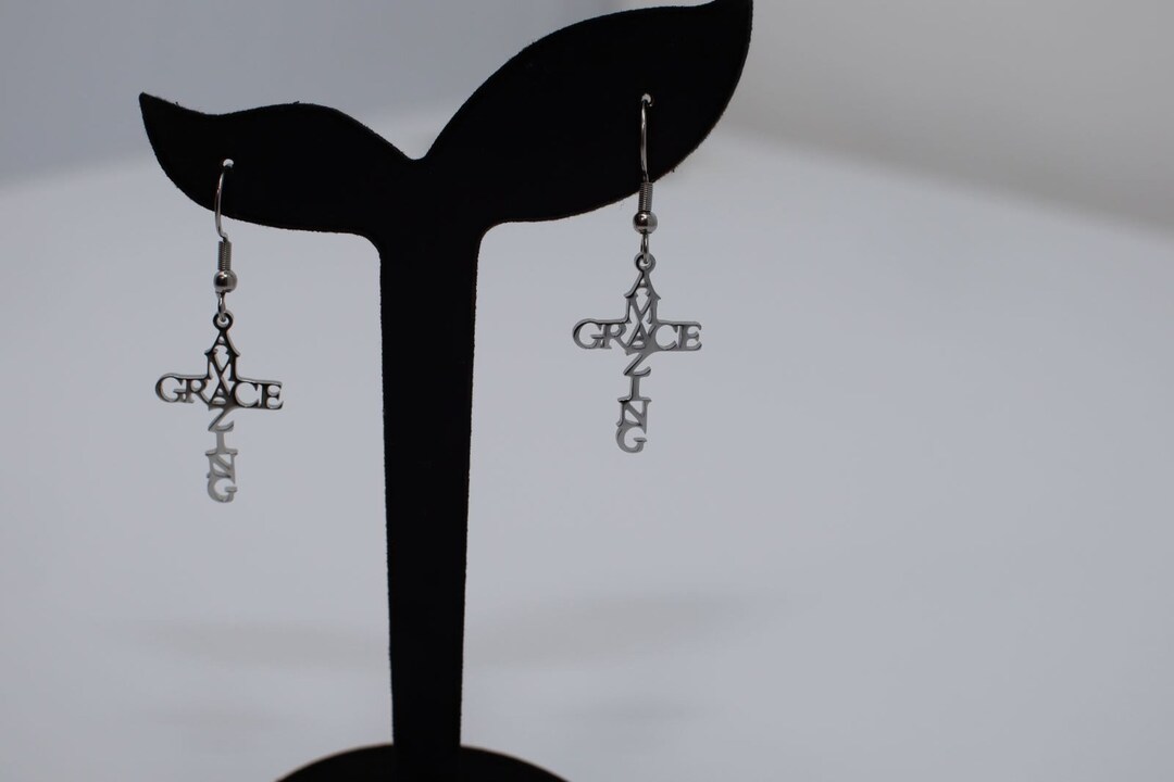 Amazing Grace Earrings Bible Verse Religious Jewelry, Christian Gifts