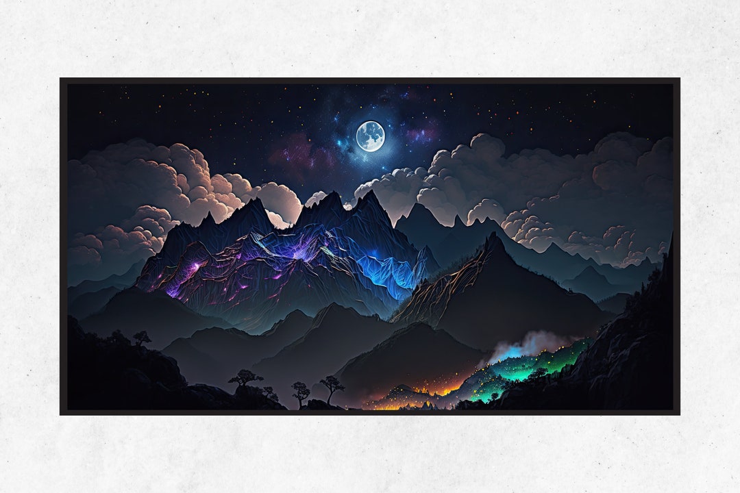 Buy Samsung Frame TV Mountains Art 4K Art Frame Tv Oil Online in India Etsy