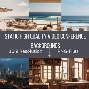 10 Static High Quality Video Conference Background, Zoom Virtual Background, Instant Download, Virtual Background, Online Meeting