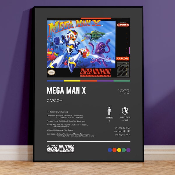 Mega Man X Poster Digital Download - Video Game Poster - Video Game Print - Game Art Print - Gaming Decor - Gamer Gift - Gaming Poster