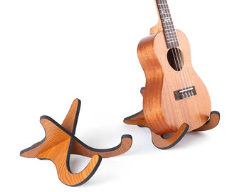 Small Wood Ukulele Stand, Floor-standing Rack, Ukulele Guitar Holder, Gifts for Musicians