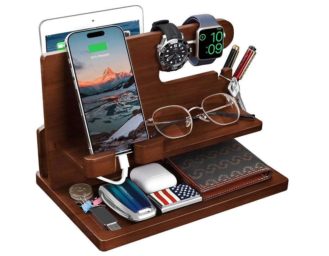 Wooden Docking Station Desk Organizer Docking Station for Etsy
