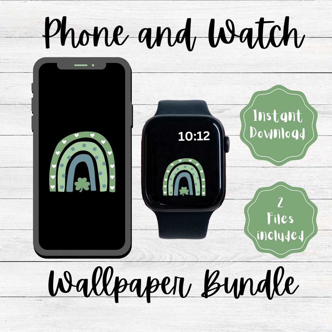St Patricks Day iPhone Wallpaper and Apple Watch Face Bundle ~ Cute