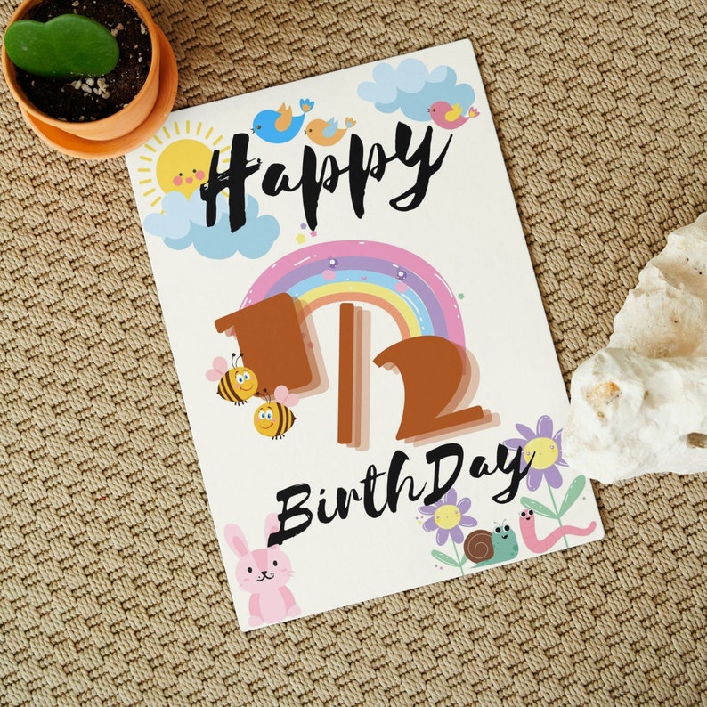 Printable Half Birthday Card Instant Download 6 Months Baby Birthday