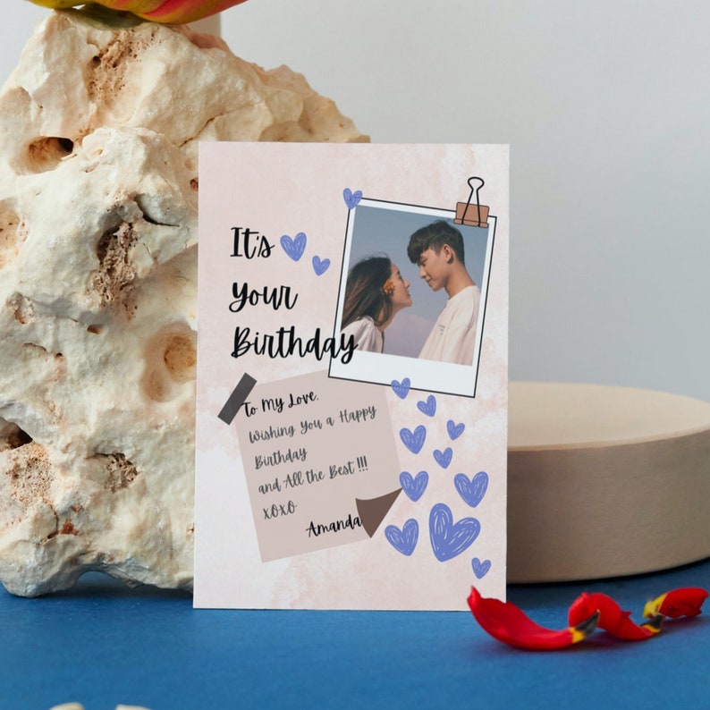 Personalized Printable Birthday Card With a Photo Happy - Etsy