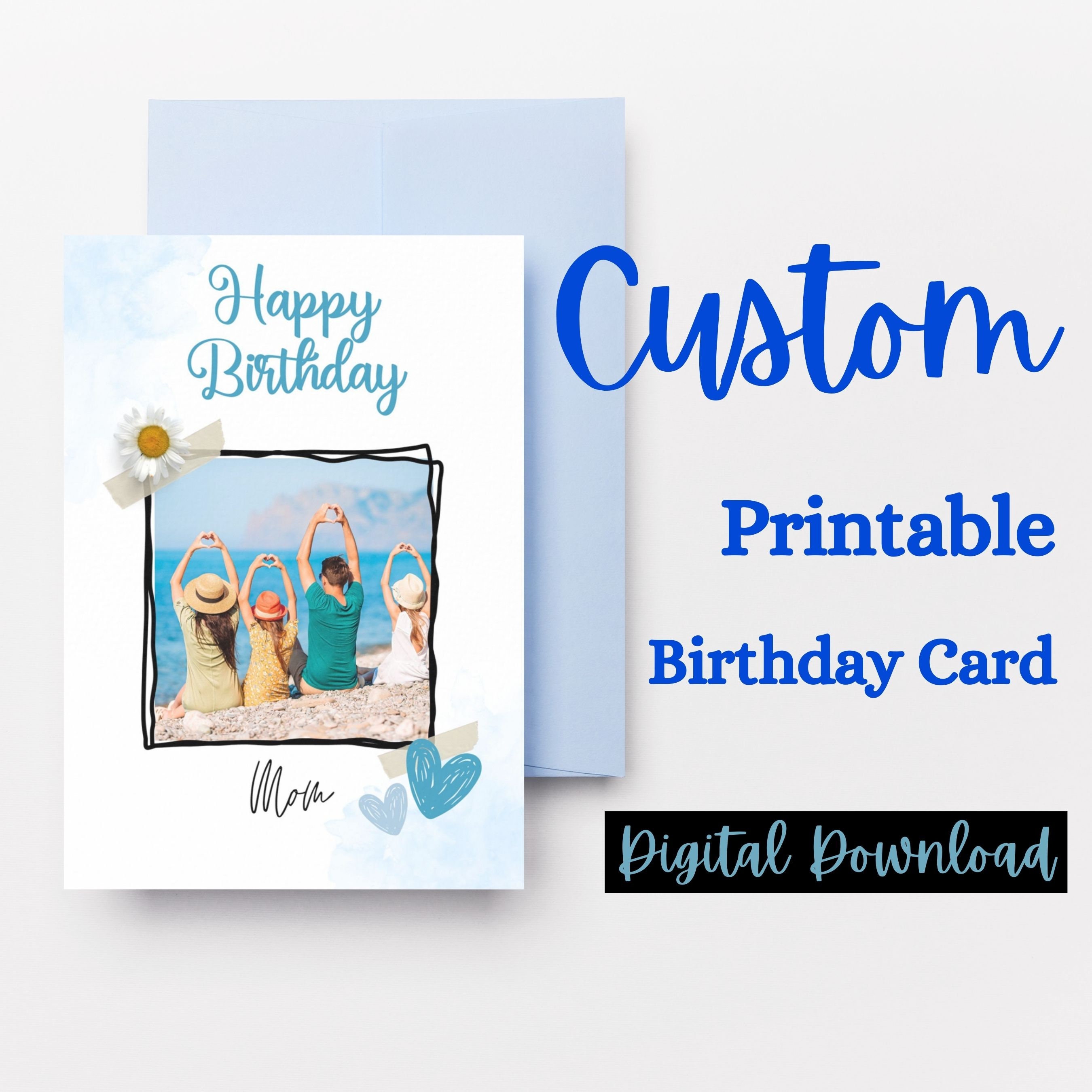 Personalized Printable Birthday Card With a Photo Happy Birthday ...
