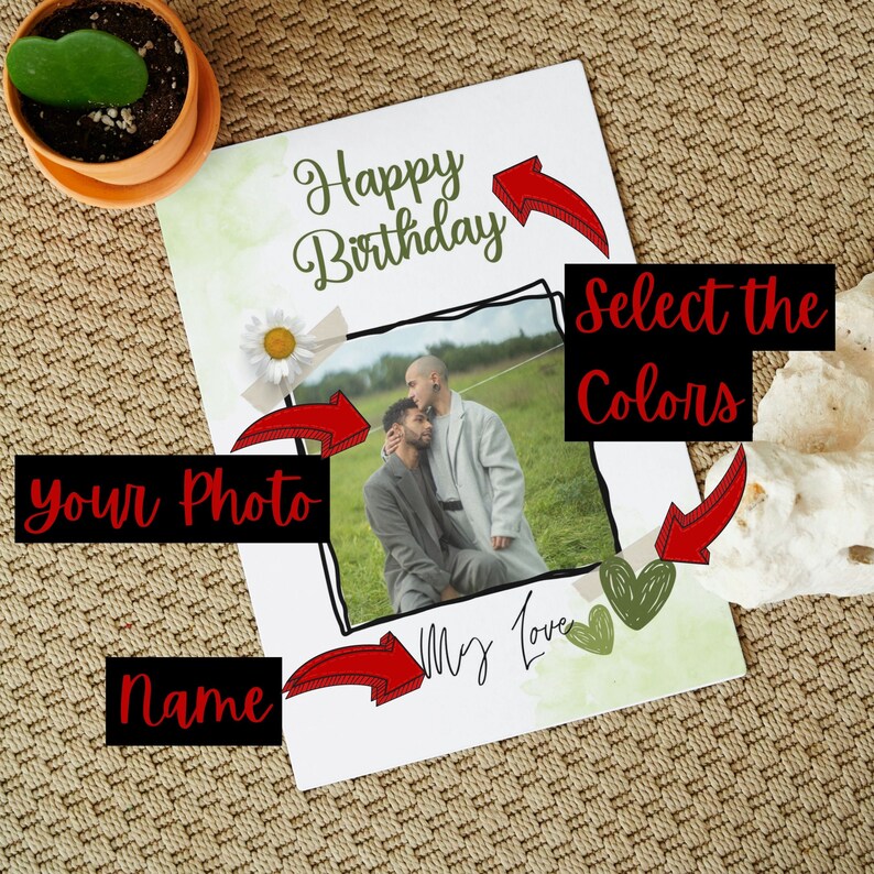 Personalized Printable Birthday Card With a Photo Happy Birthday ...