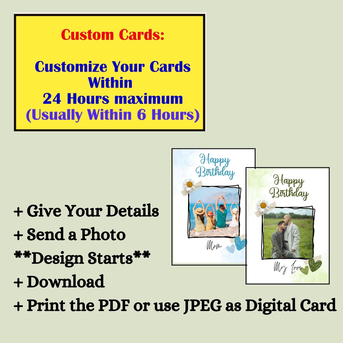 Personalized Printable Birthday Card With a Photo Happy Birthday ...