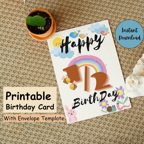 Printable Half Birthday Card Instant Download | 6 Months Baby Birthday Card: Baby Girl, Baby Boy, Gender Neutral Baby Birthday Digital Card