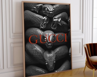 GUCCI snake Poster || Downloadable Wall Art || Home Decoration || Luxury Wall Art || INSTANT Digital Download || Gucci trendy art