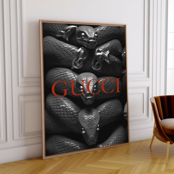 GUCCI snake Poster || Downloadable Wall Art || Home Decoration || Luxury Wall Art || INSTANT Digital Download || Gucci trendy art