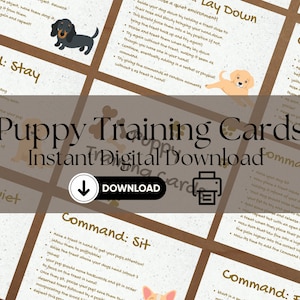 Puppy Training Essentials Cards - Dog Obedience Trainingskarten - 10 Welpentricks - einfach zu erlernen für neue Haustierbesitzer! - *Digitaler Download*