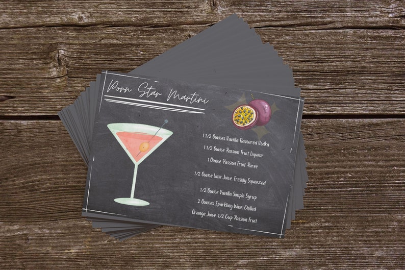 40 Classic Cocktail Recipe Cards in Digital Downloadable Format W/ FREE