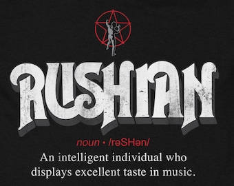 Rushian T-shirt, T-shirt bandmuziek, superzacht katoen