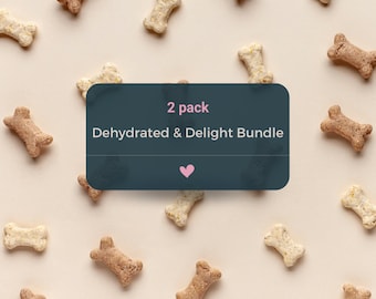 All-Natural and Homemade Treats - 2 pack: Dehydrated & Delight Bundle | Dehydrated Beef Bites | Dehydrated Chic-ken Jerky | Dog Treats