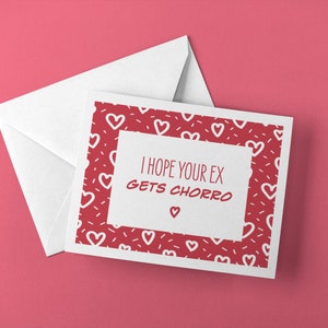 Hope Your Ex Gets Chorro, SET OF 5 CARDS Spanish Valentine's Day Cards - Greeting Cards, Latina, Cards for Him, Cards for Her