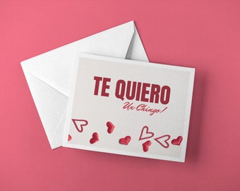Te Quiero Un Chingo, SET OF 5 CARDS Spanish Valentine's Day Cards - Greeting Cards, Holiday Cards, Latina, Cards for Him, Cards for Her