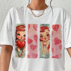 Retro Valentine png, Valentines day png, Cupid png, love png, Xoxo png, Heart png, Coquette valentine png, Baby Cupid png, Valentine Shirt