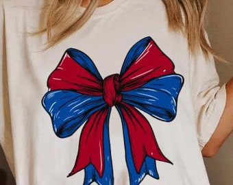 Blue and Red football png, Football bow png, Blue red bow png, Coquette bow png, Game day png, Touchdown season png, Bow png, Girly png