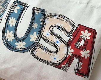 Floral USA png, America png, America sublimation, Retro America png, Patriotic png, 4th of July png, US flag png, Floral Patriotic png