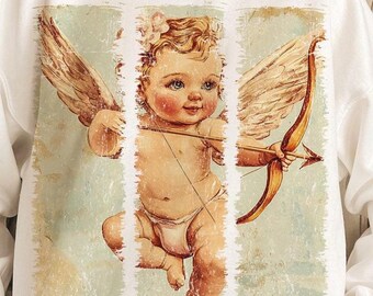 Valentine Cupid png, Cupid png, Love png, Valentines day png, Valentine png, Retro Valentine png, retro cupid PNG, vintage valentines