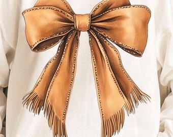 Western Cowgirl Bow png, Cowhide bow png, Watercolor Bow png, Western cowgirl png, Brown ribbon bow, Howdy Valentine png, Cowgirl Bow png