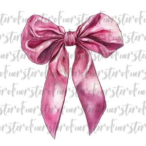 Pink bow PNG, Coquette bow PNG, Ribbon bow watercolor png, maroon bow png, Bow Png, Coquette tshirt design png, preppy girly png, ribbon png