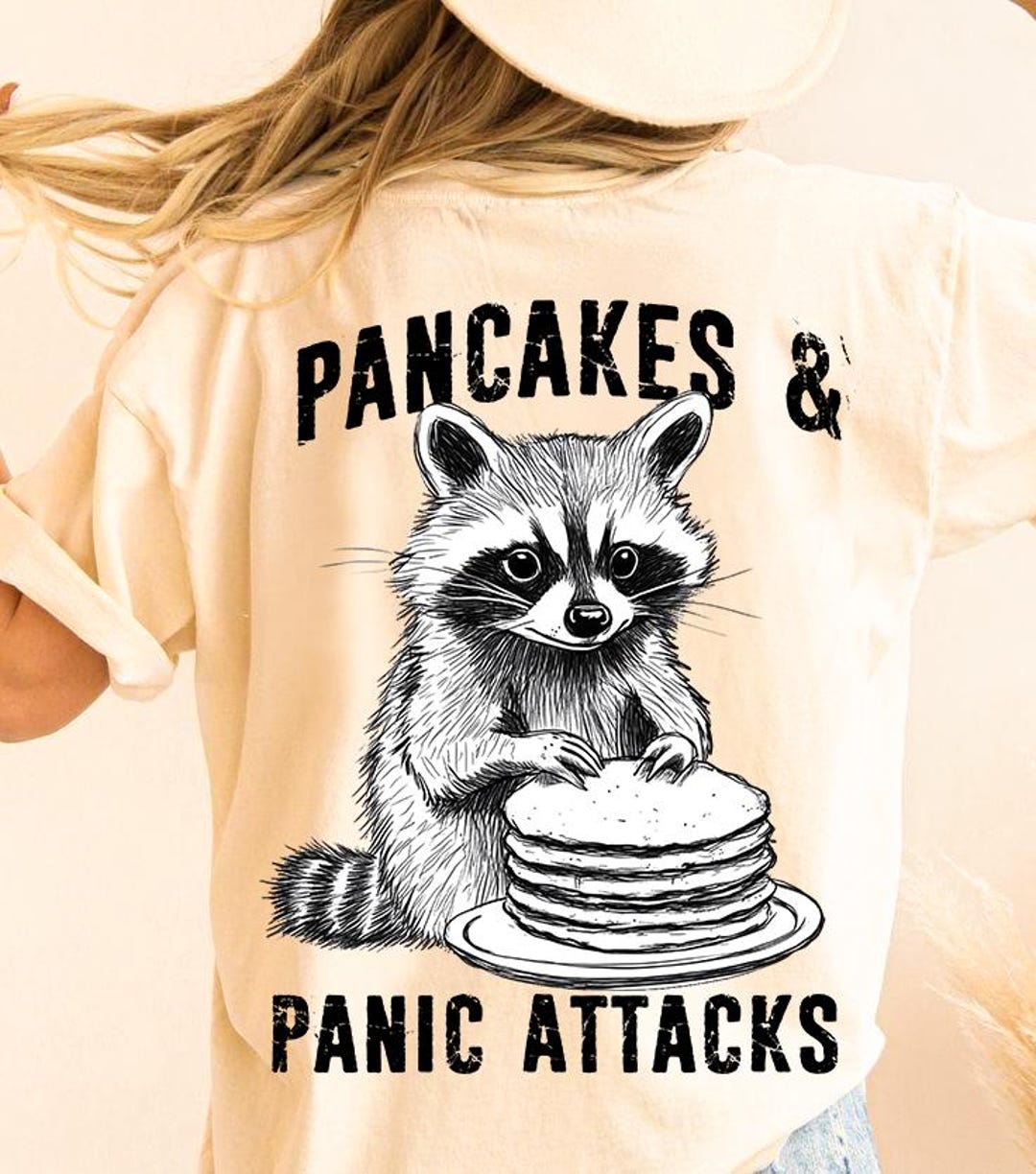 Pancakes and Panic Attacks PNG, Funny Raccoon Png, Mental Health Png ...