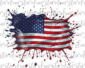 Usa Flag Splash png, American flag PNG, Independence day png, Usa Png, America Png, dripping,Melting usa flag,Usa flag png, Digital Download