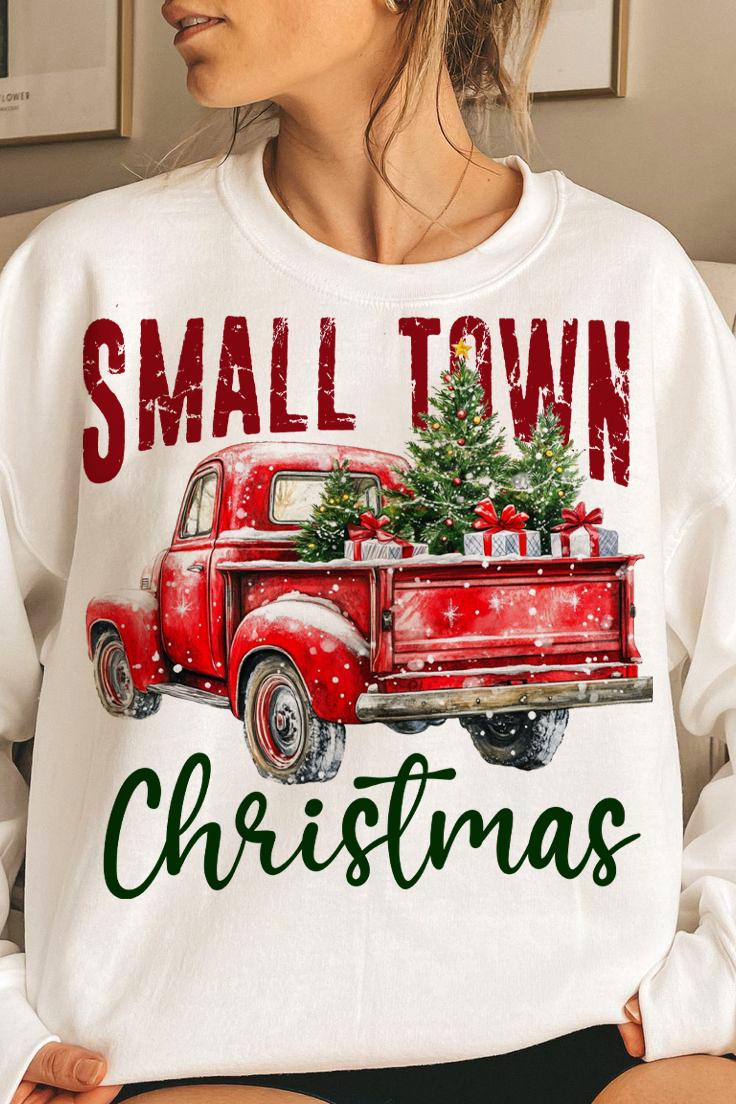 Small Town Christmas png, Red Truck png, Christmas Truck png, Christmas Town Png, Funny Christmas png, Merry Christmas png, Christmas PNG