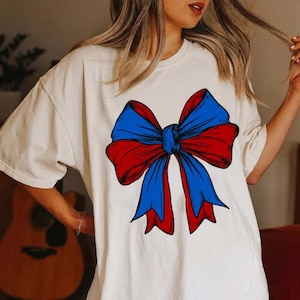 Blue and Red football png, Football bow png, Blue red bow png, Coquette bow png, Game day png, Touchdown season png, Bow png, Girly png