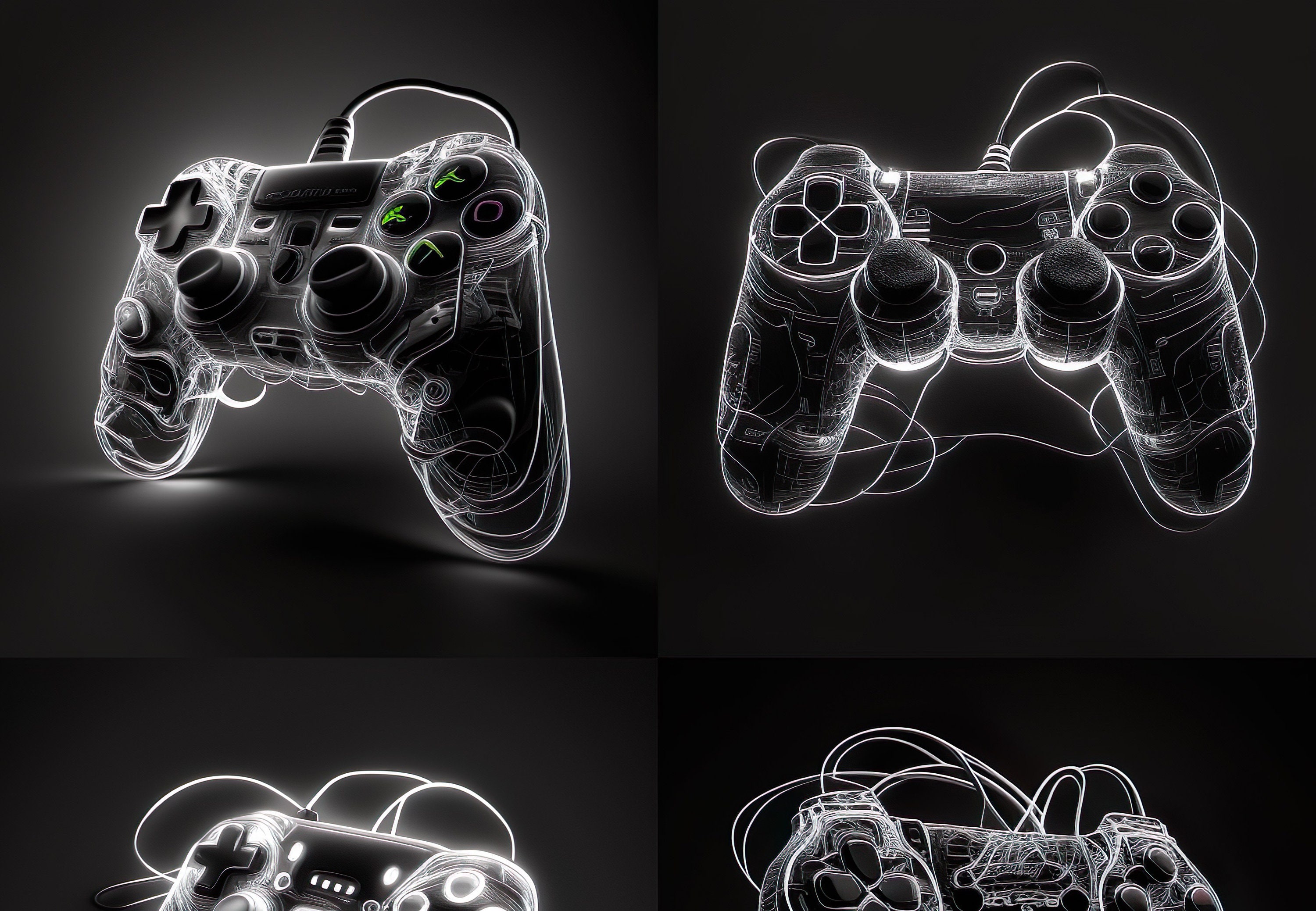 Gaming Neon Lights Controller Digital Artwork Download - Etsy