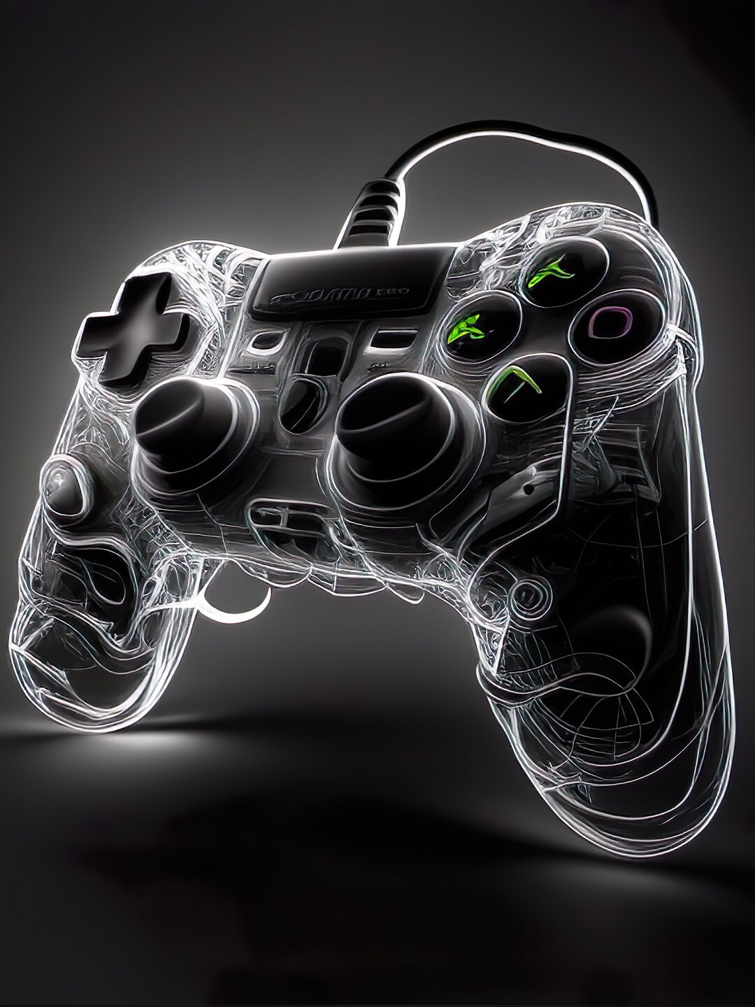 Gaming Neon Lights Controller Digital Artwork Download - Etsy