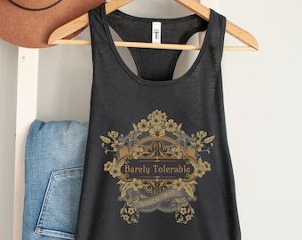 Pride and Prejudice Racerback Tank Top, Barely Tolerable Austen Shirt