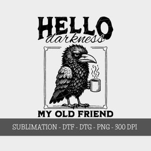 Grumpy Raven Coffee Design | Funny Crow SVG PNG (Digital Download)